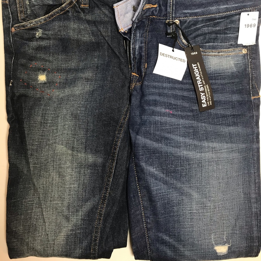 2 PAIR GAP JEANS LOT  Easy Straight 25/0, 1 is BNWT Original owner PRICE FIRM! - Picture 4 of 13